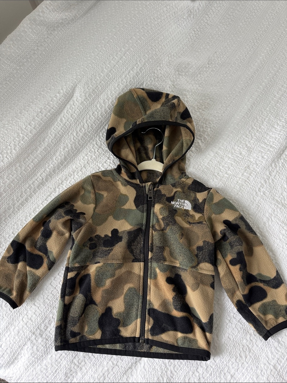 The North Face Kids Camo Hooded Fleece Jacket - Green/Brown/Black